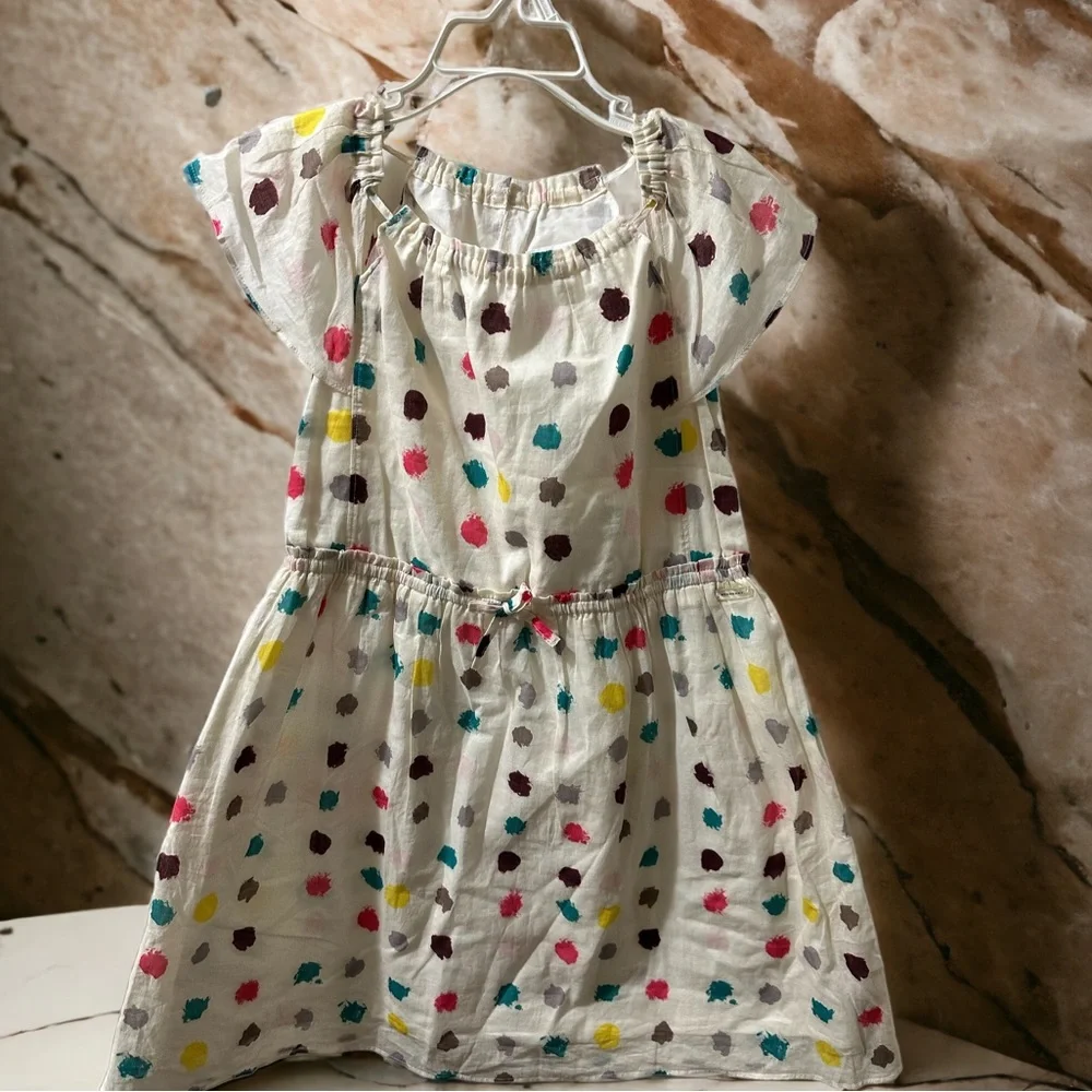 Burberry Maria Dot-Print Drawstring Waist Girl’s Dress Size 8Y - Picture 2 of 10